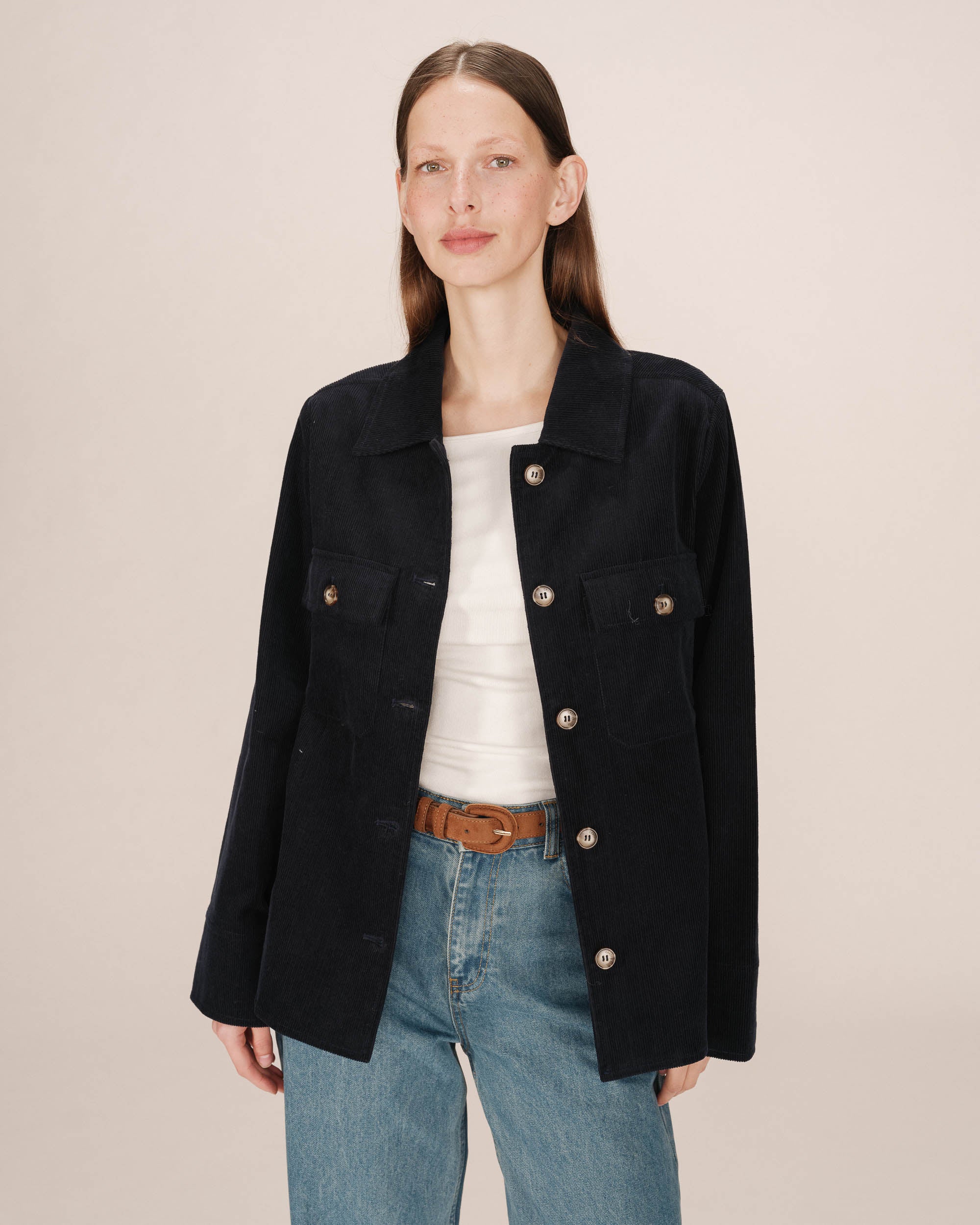 Corduroy overshirt navy Special