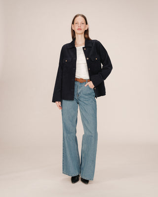 Corduroy overshirt navy Special