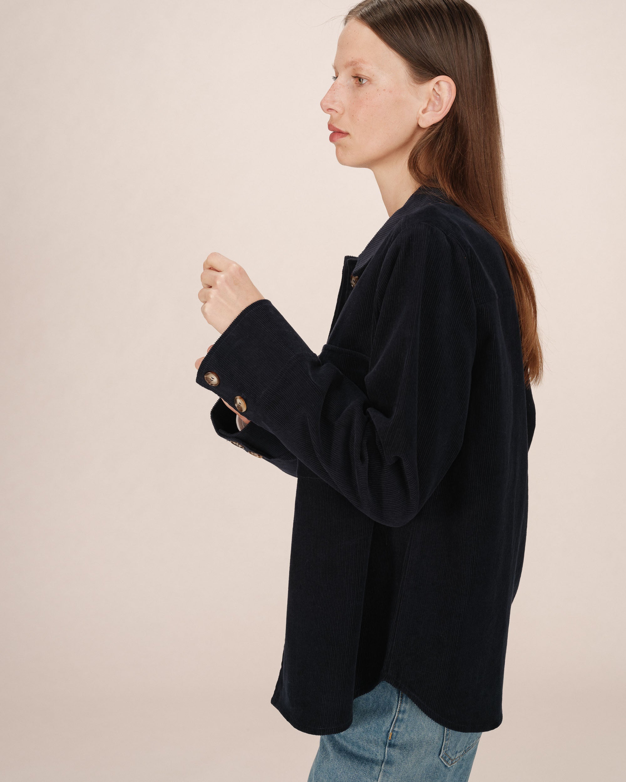 Corduroy overshirt navy Special