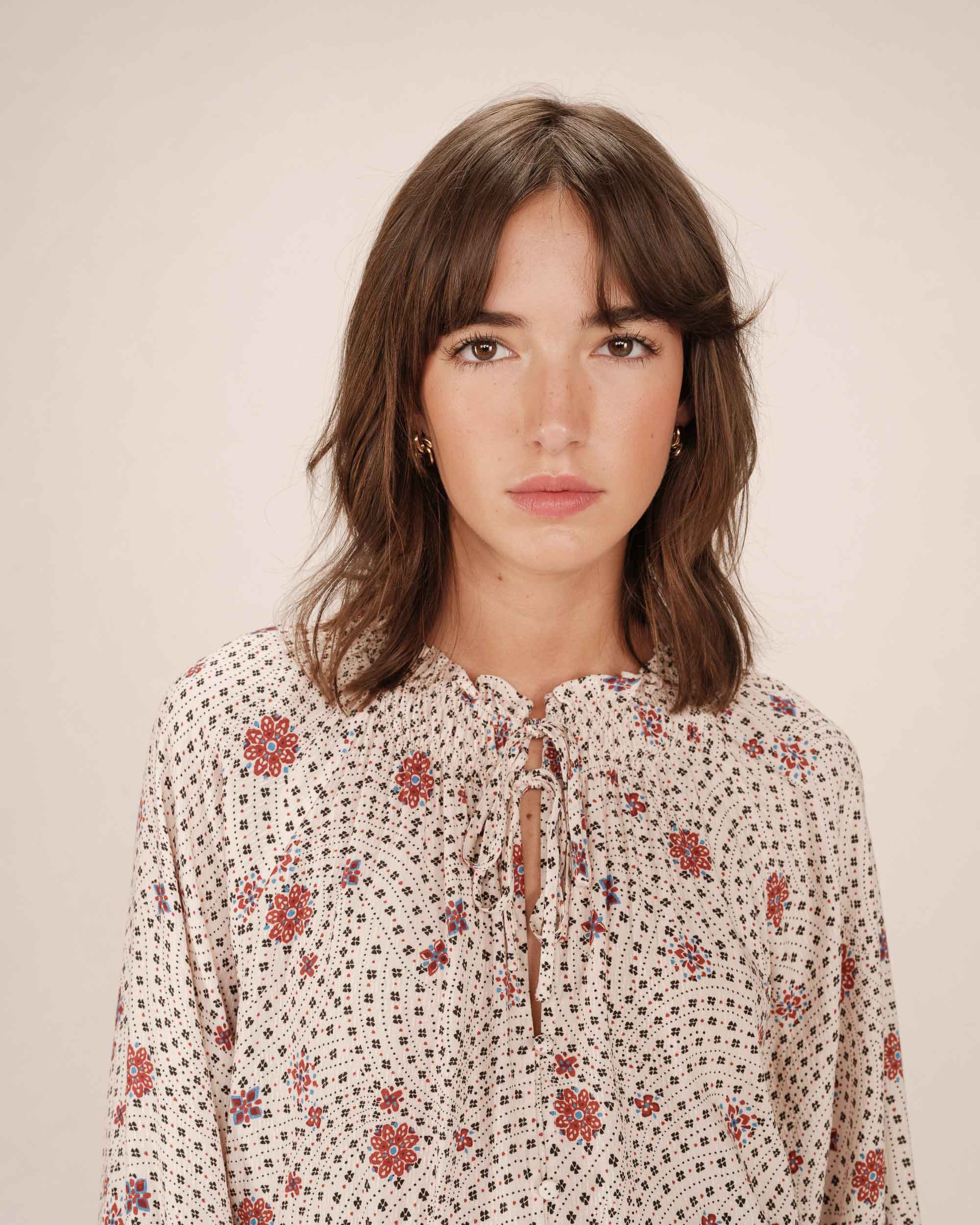 Printed blouse ecru Scarlett