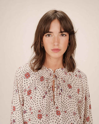 Printed blouse ecru Scarlett