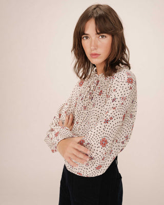 Printed blouse ecru Scarlett