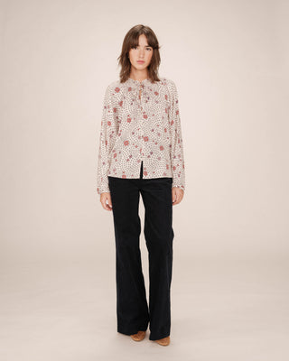Printed blouse ecru Scarlett