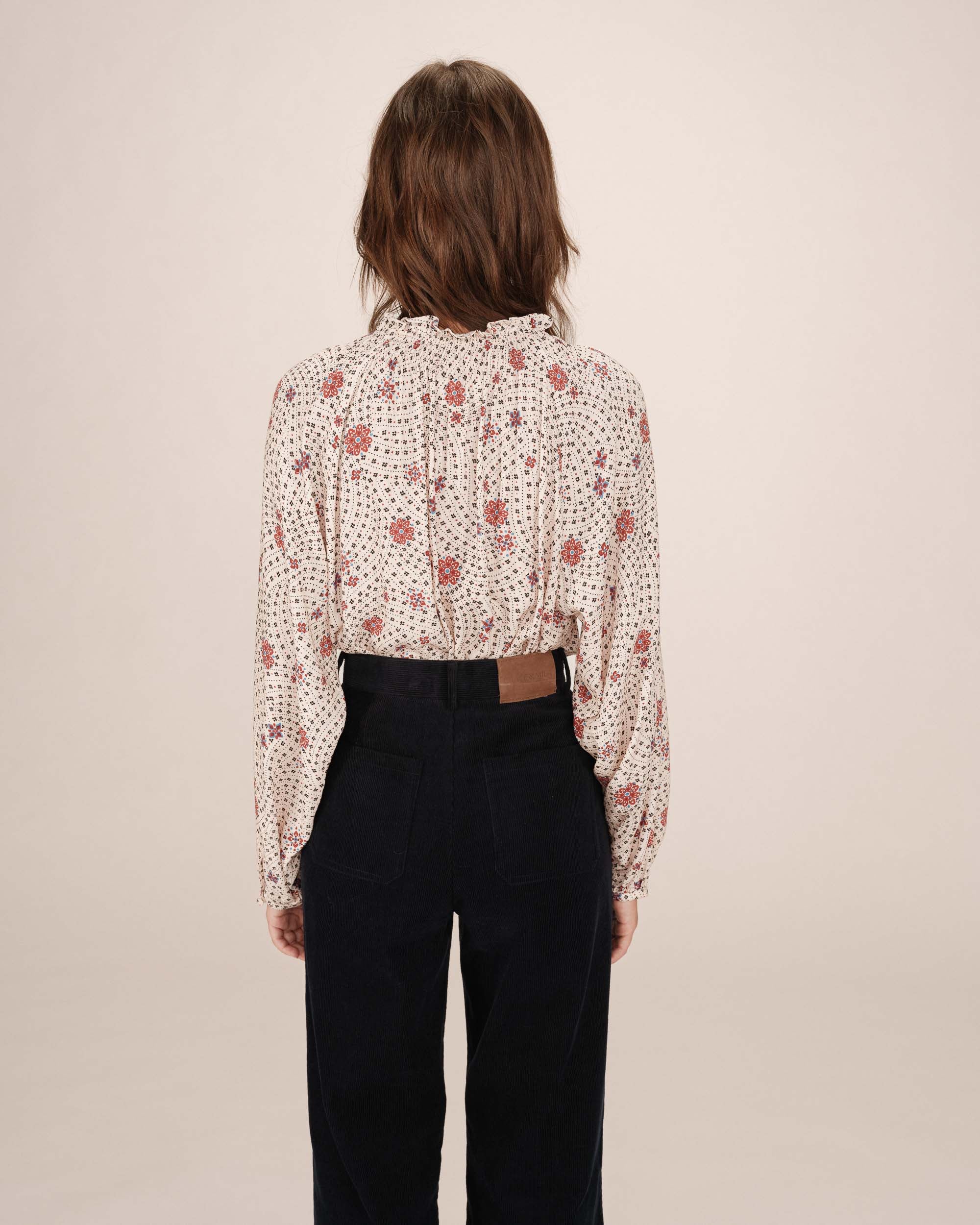 Printed blouse ecru Scarlett