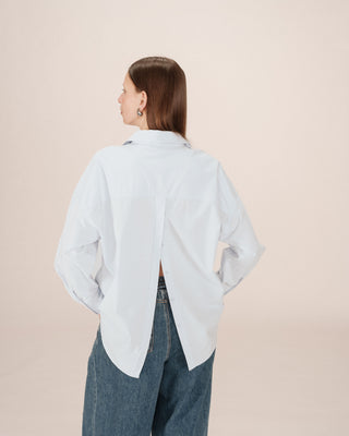 Oversized cotton shirt blueberry Sira