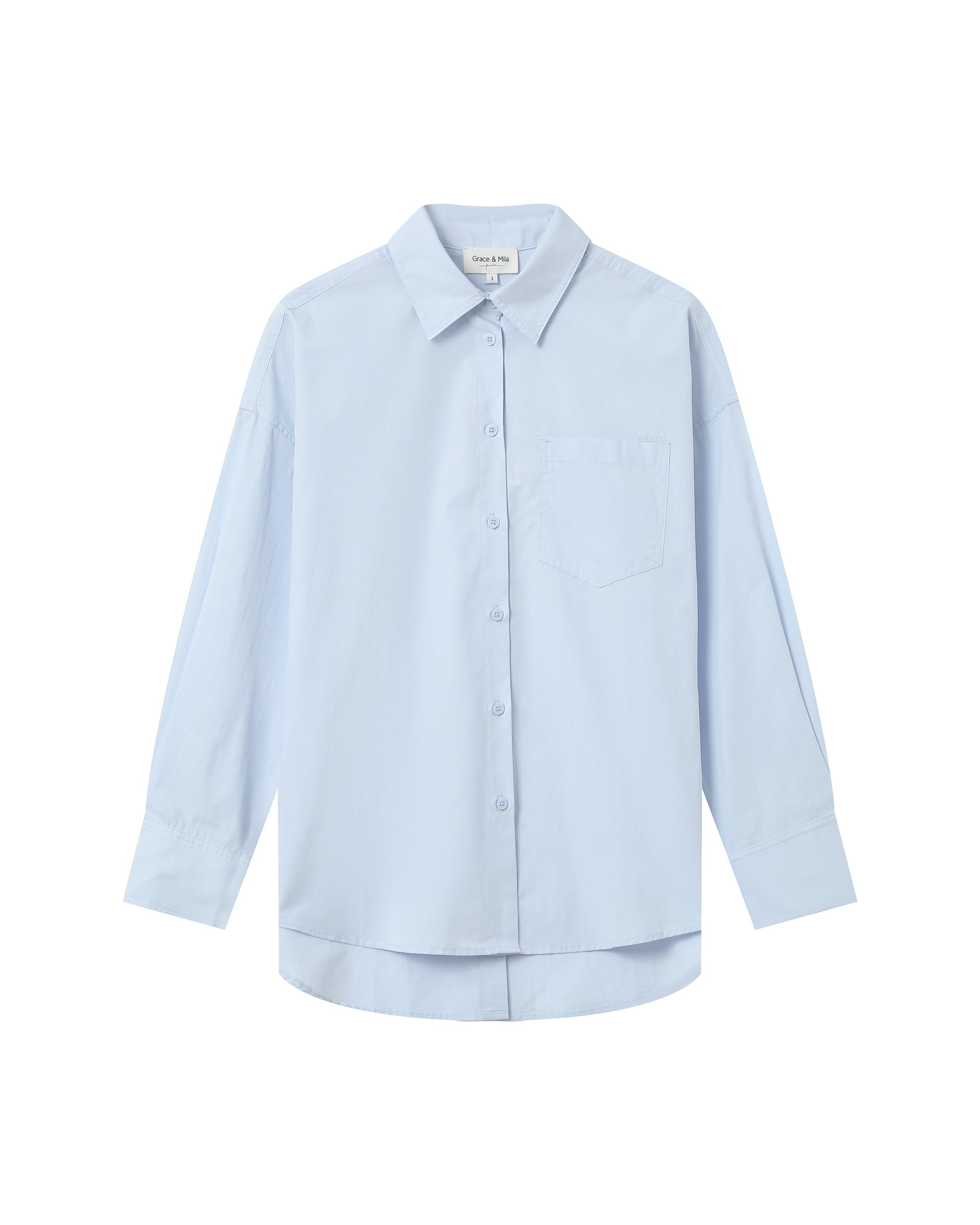 Oversized cotton shirt blueberry Sira