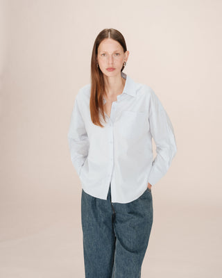 Oversized cotton shirt blueberry Sira