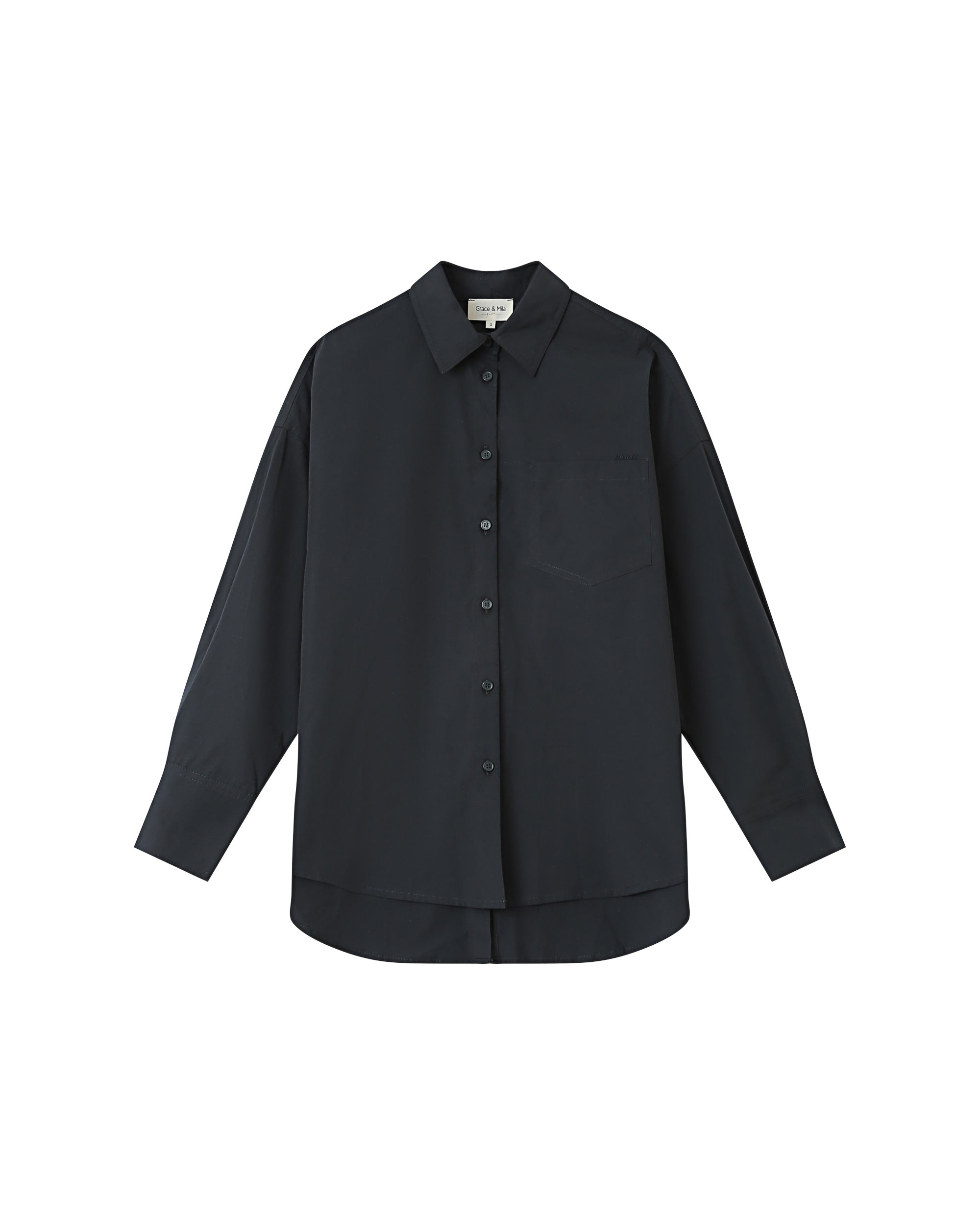 Oversized cotton shirt carbon Sira