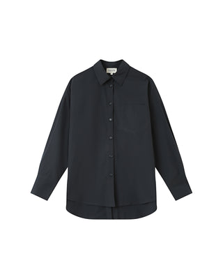 Oversized cotton shirt carbon Sira
