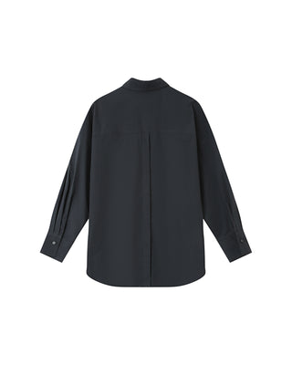 Oversized cotton shirt carbon Sira