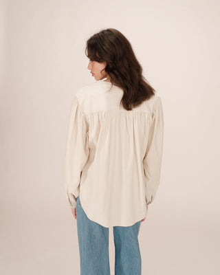 Velvet oversized blouse ecru Suri