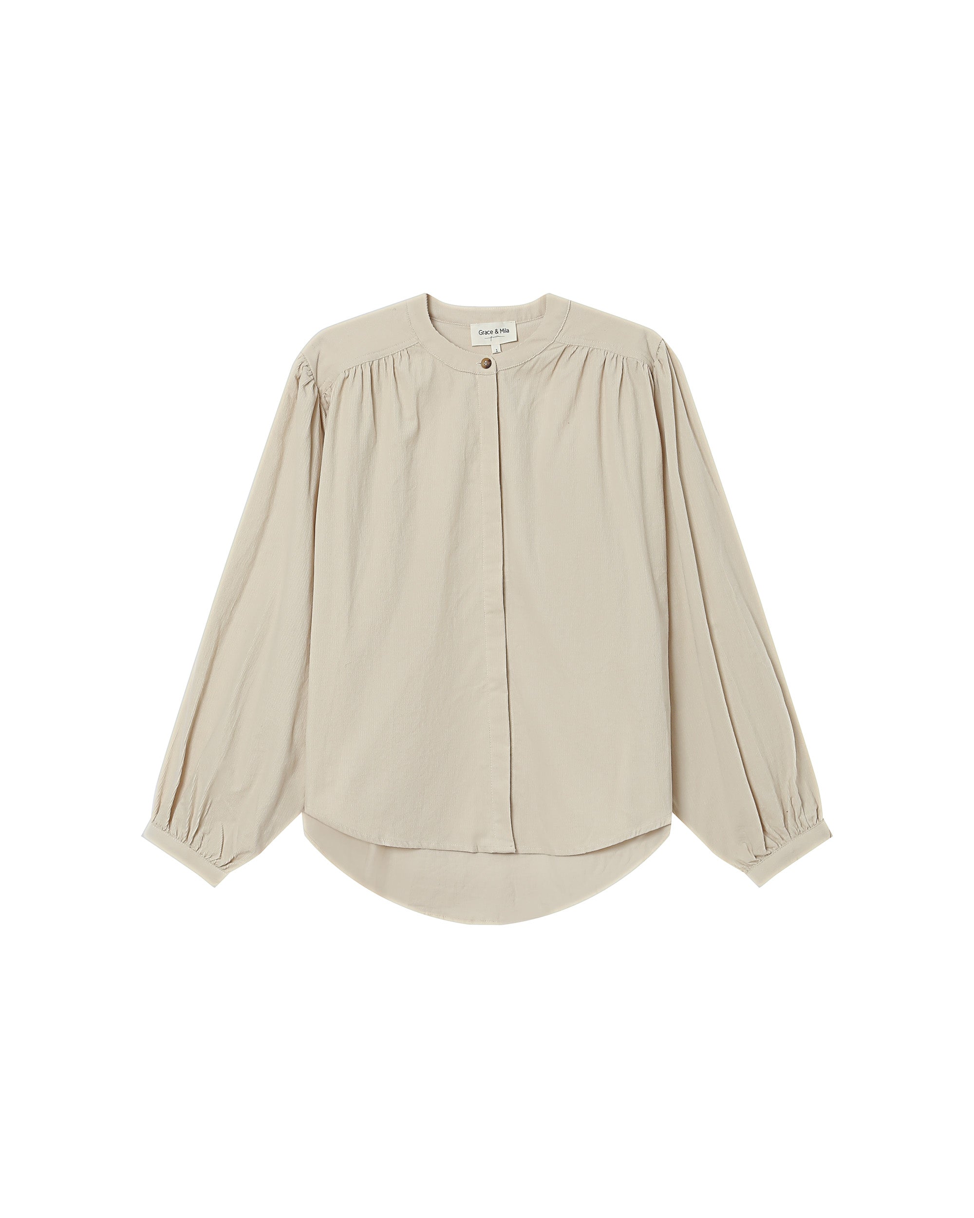 Velvet oversized blouse ecru Suri