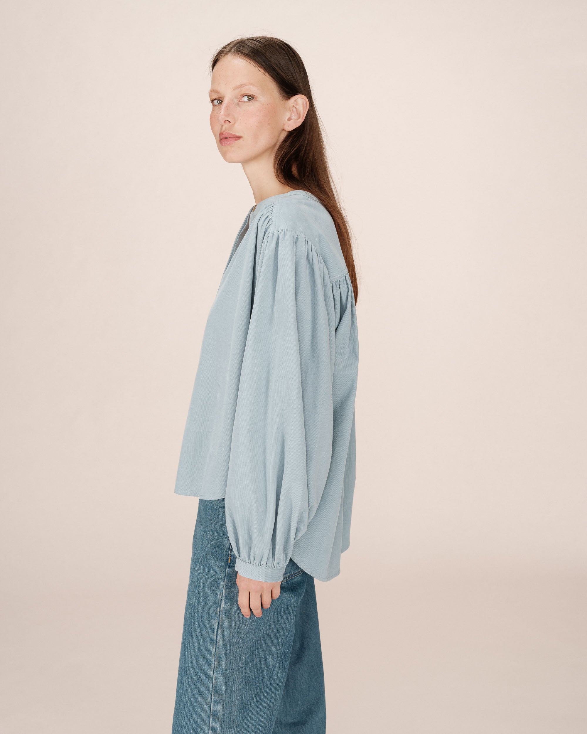 Velvet oversized blouse sage Suri