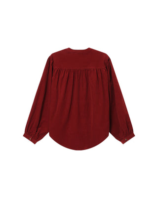 Velvet oversized blouse terracotta Suri