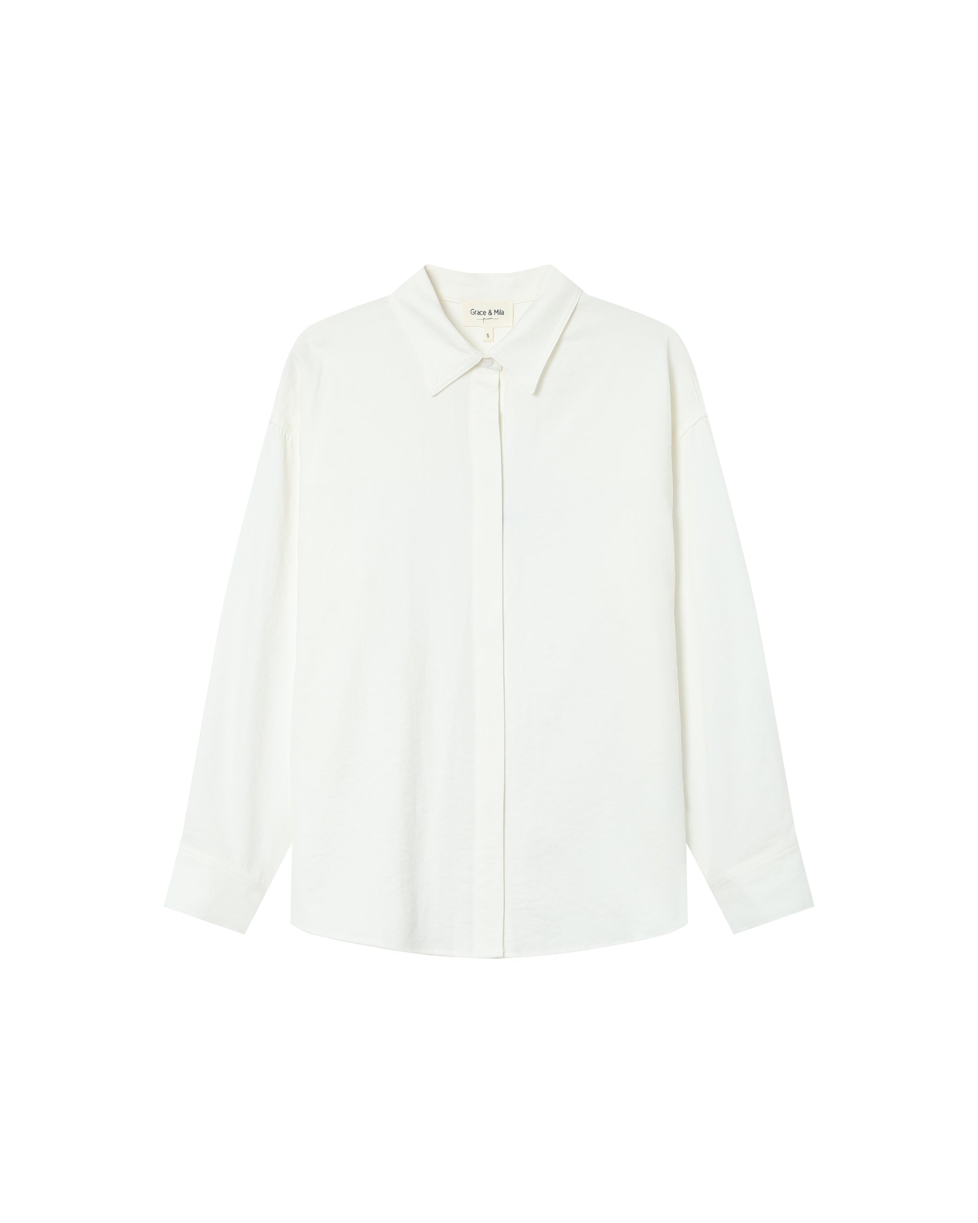 Straight shirt ecru Stripe