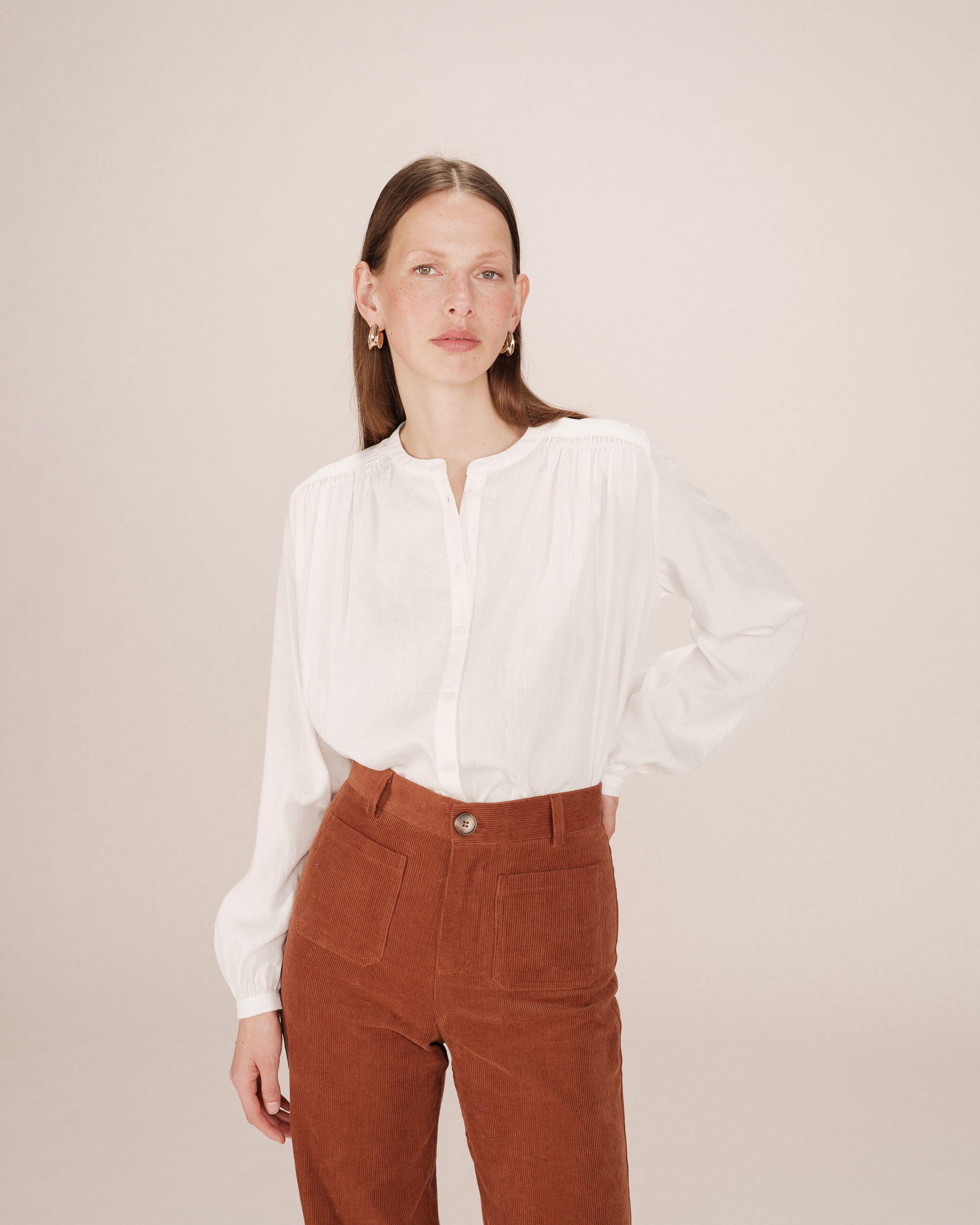 Ruched straight blouse ivgoldy Savannah