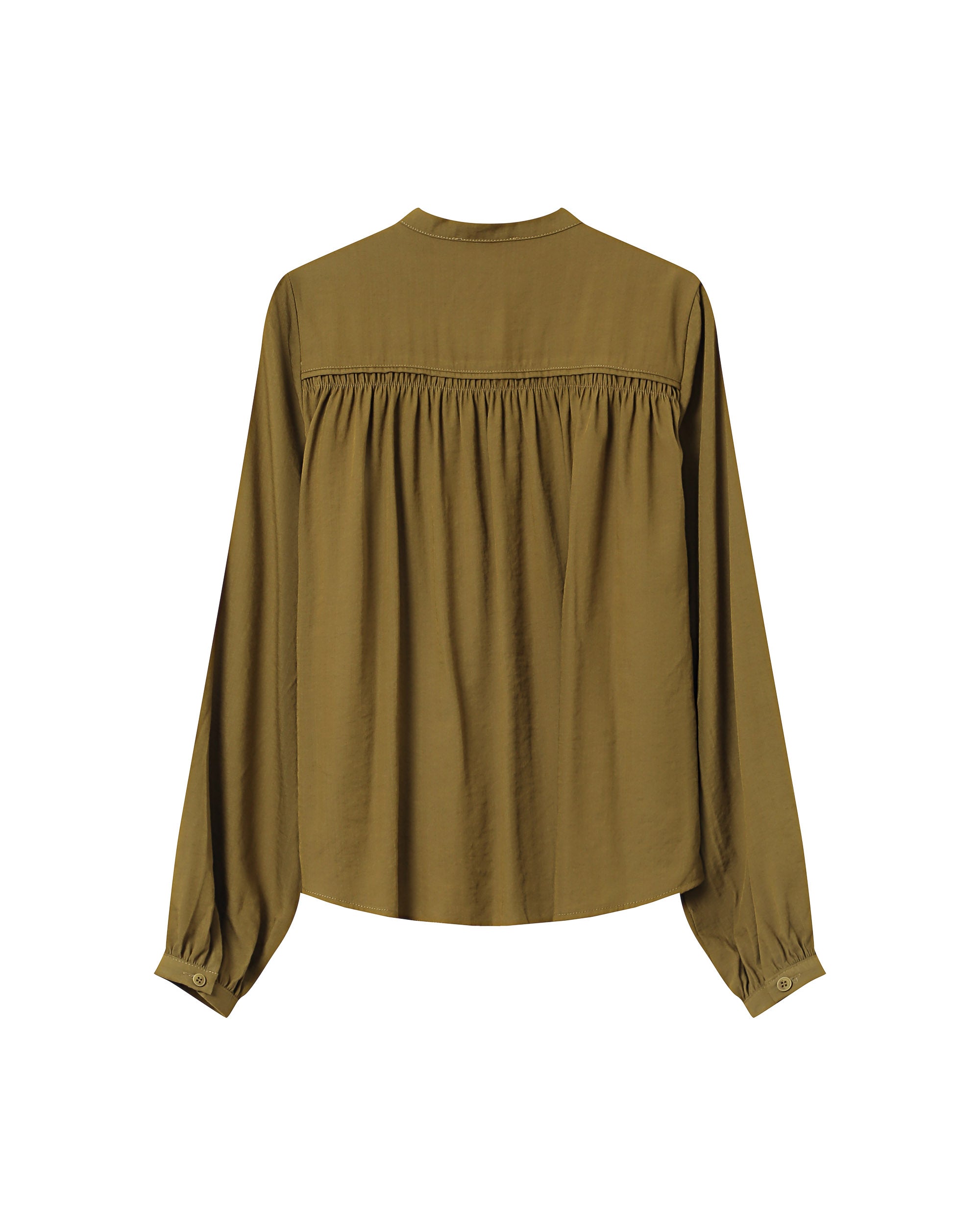 Ruched straight blouse olive Savannah