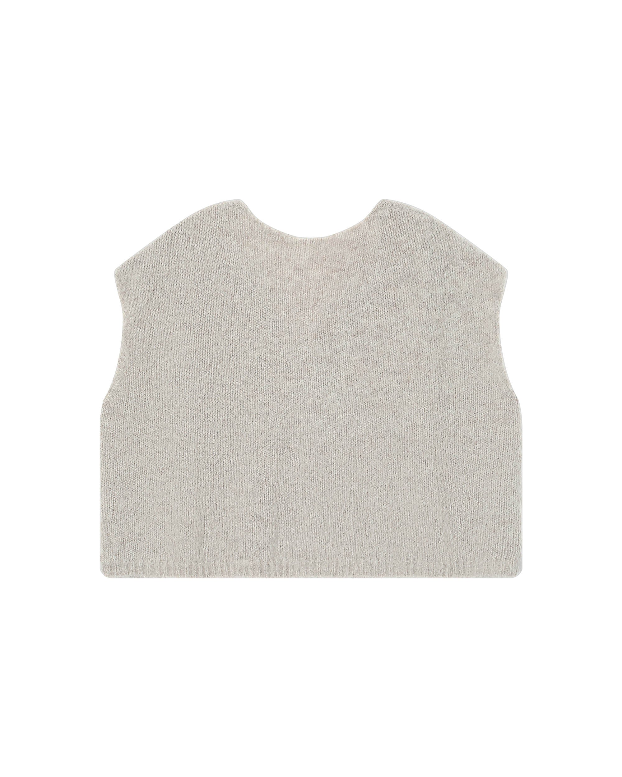 Wool and alpaca cardigan greige Savant