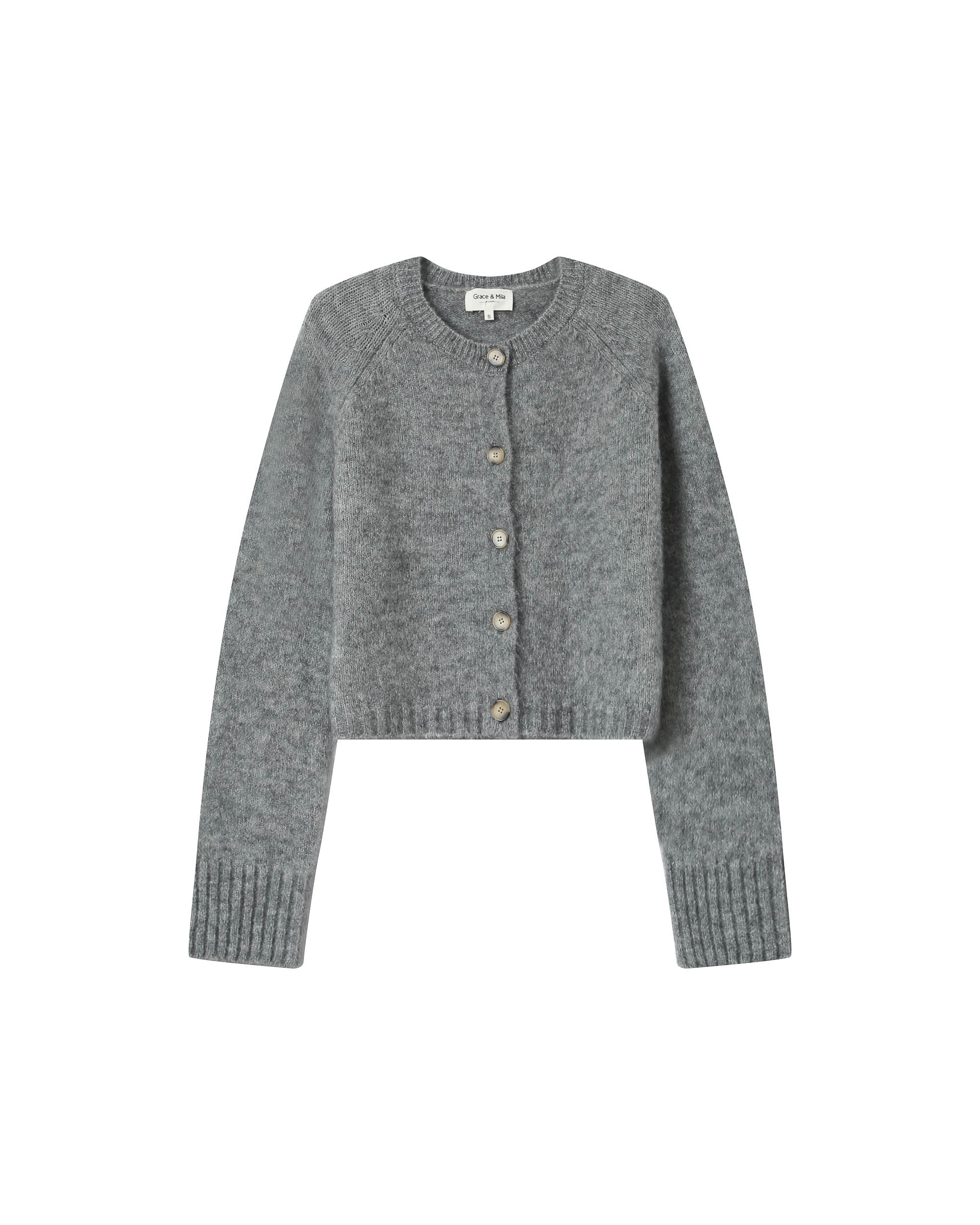 Wool and alpaca cardigan gray Salma