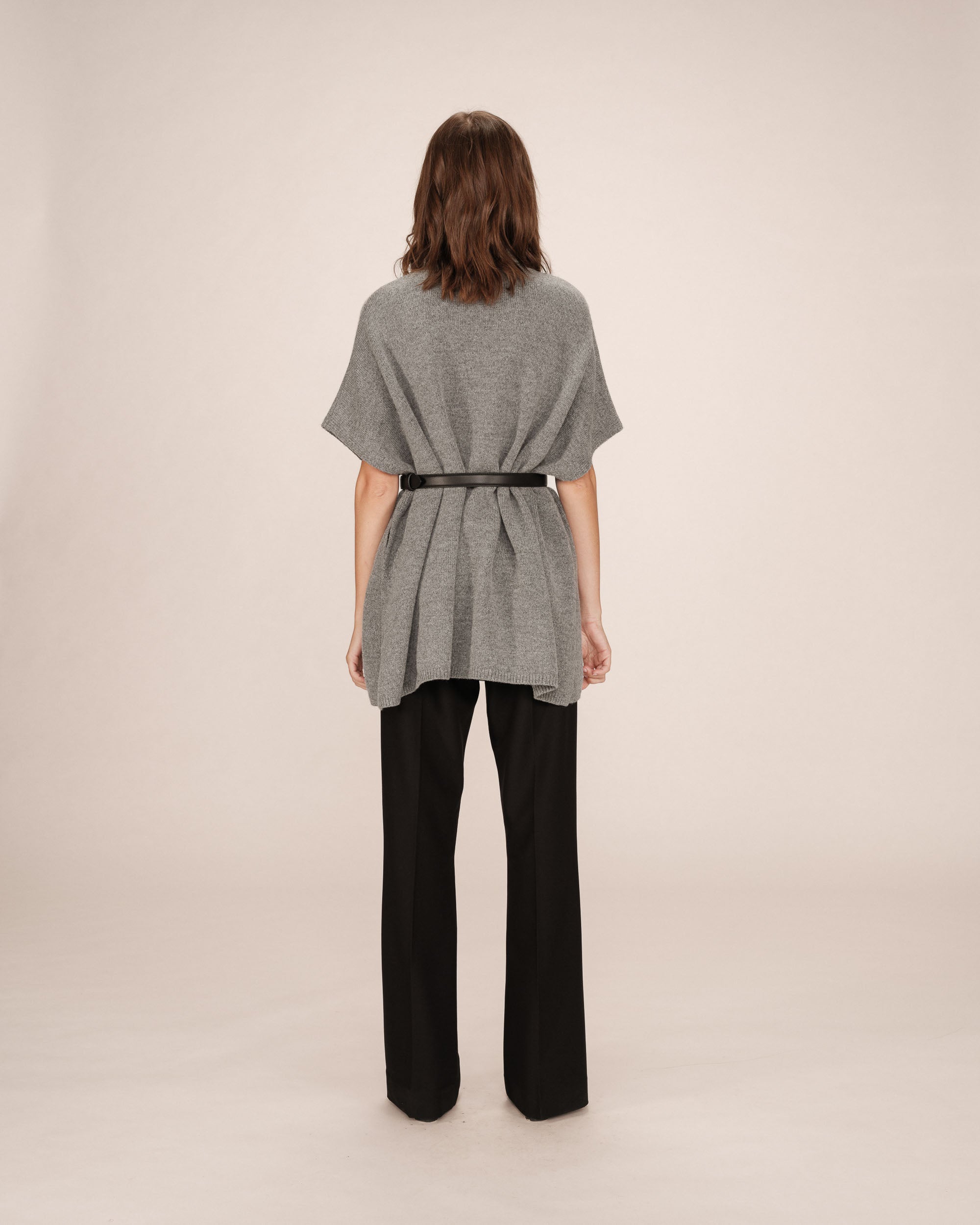 Knit poncho sweater anthracite Saison