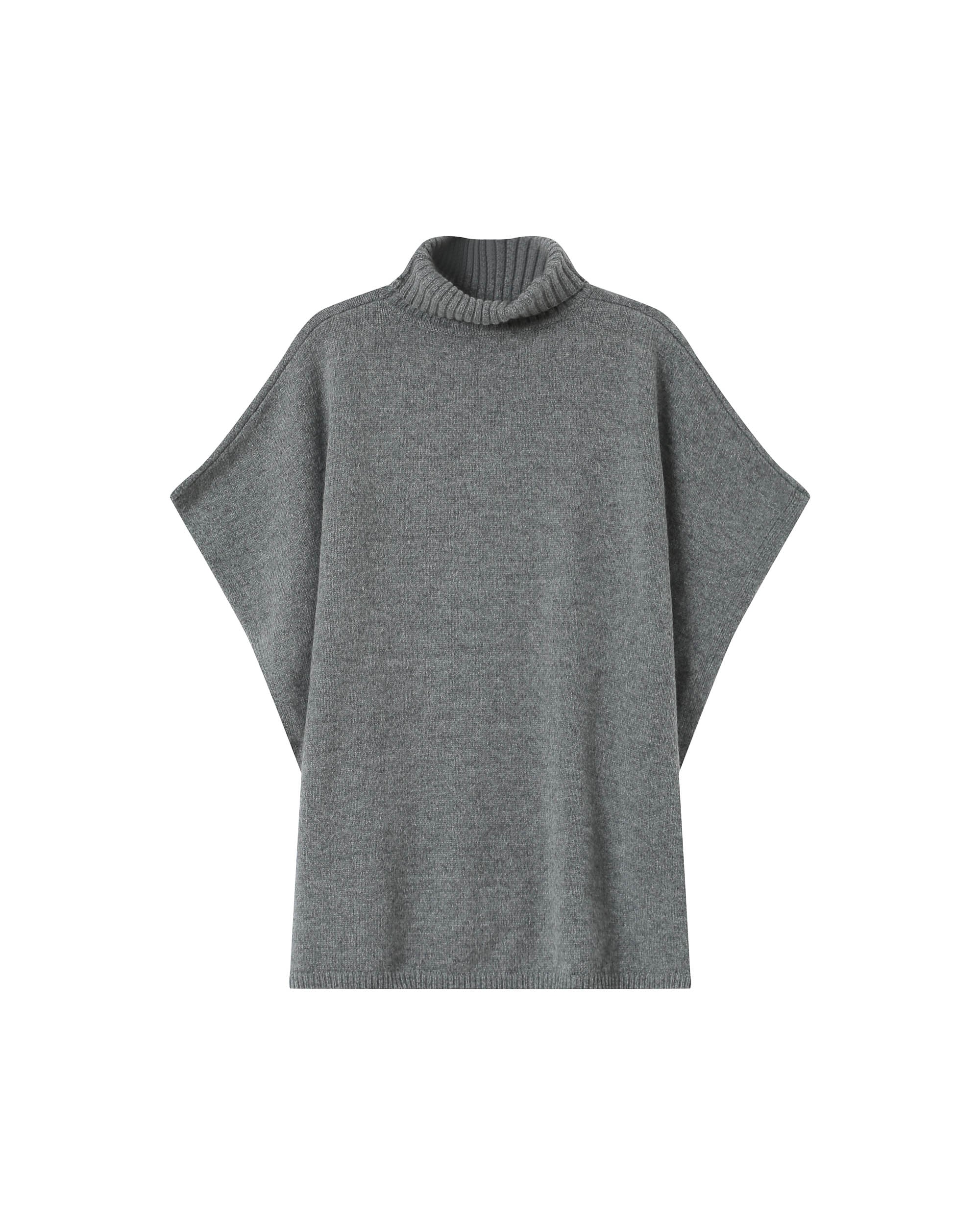 Knit poncho sweater anthracite Saison