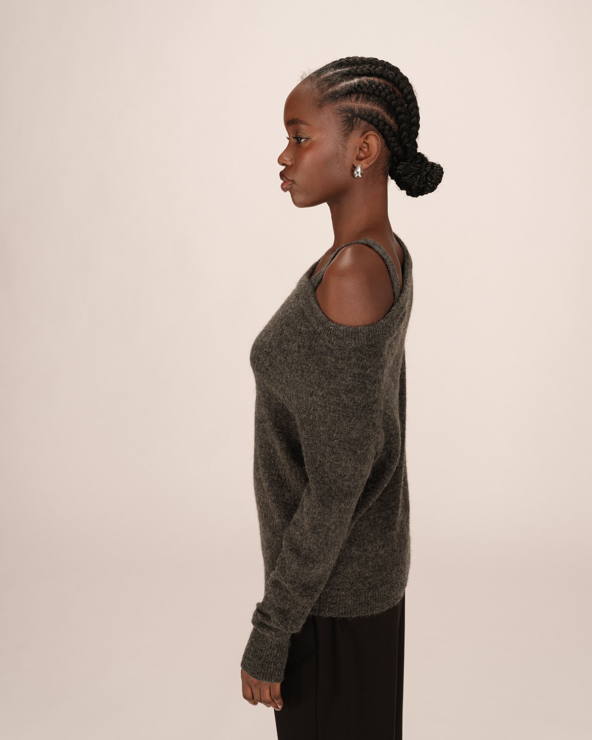 Asymmetrical sweater anthracite Samantha