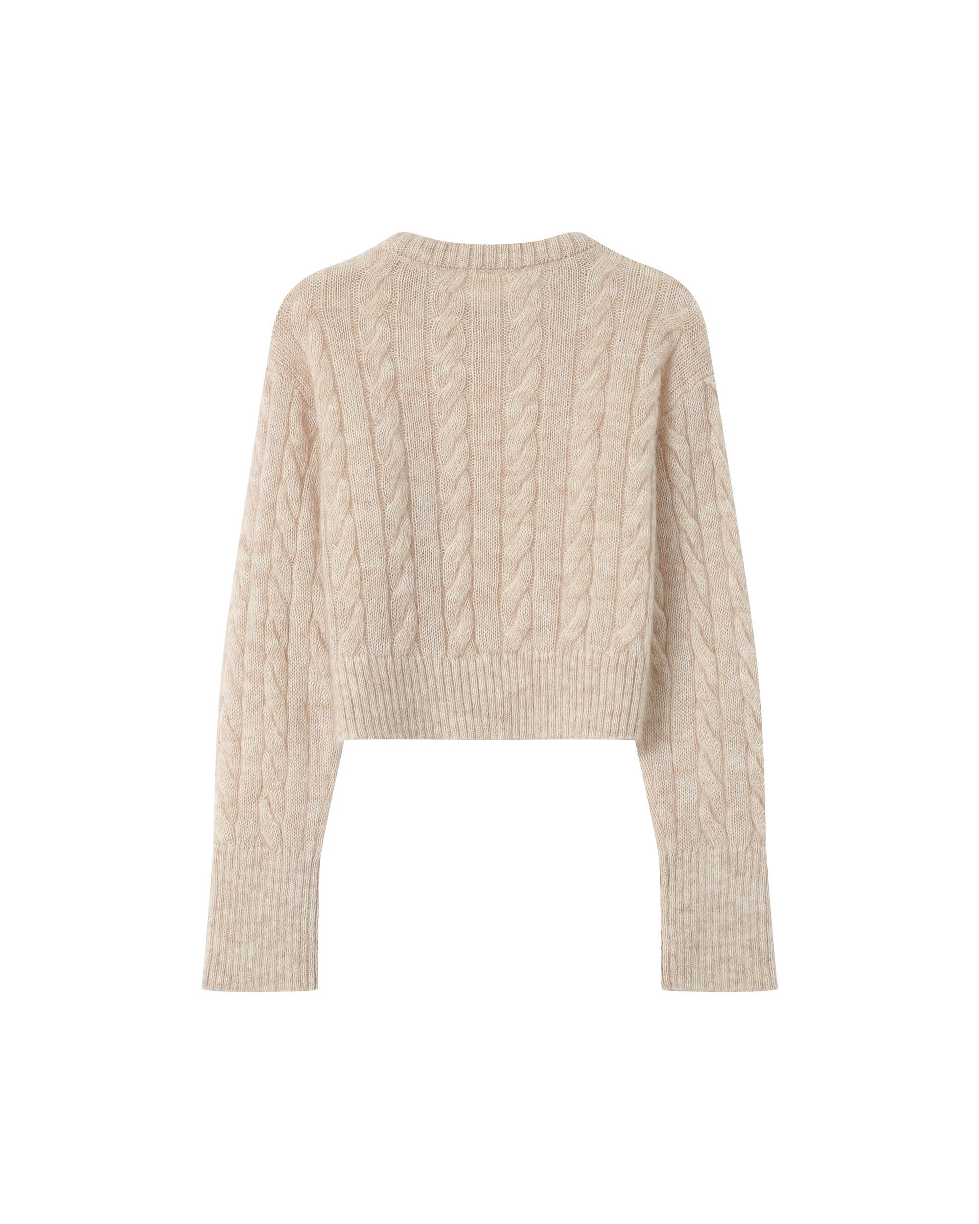Cable knit wool sweater vanilla Sabin