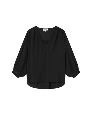 Flowy straight blouse black Solo