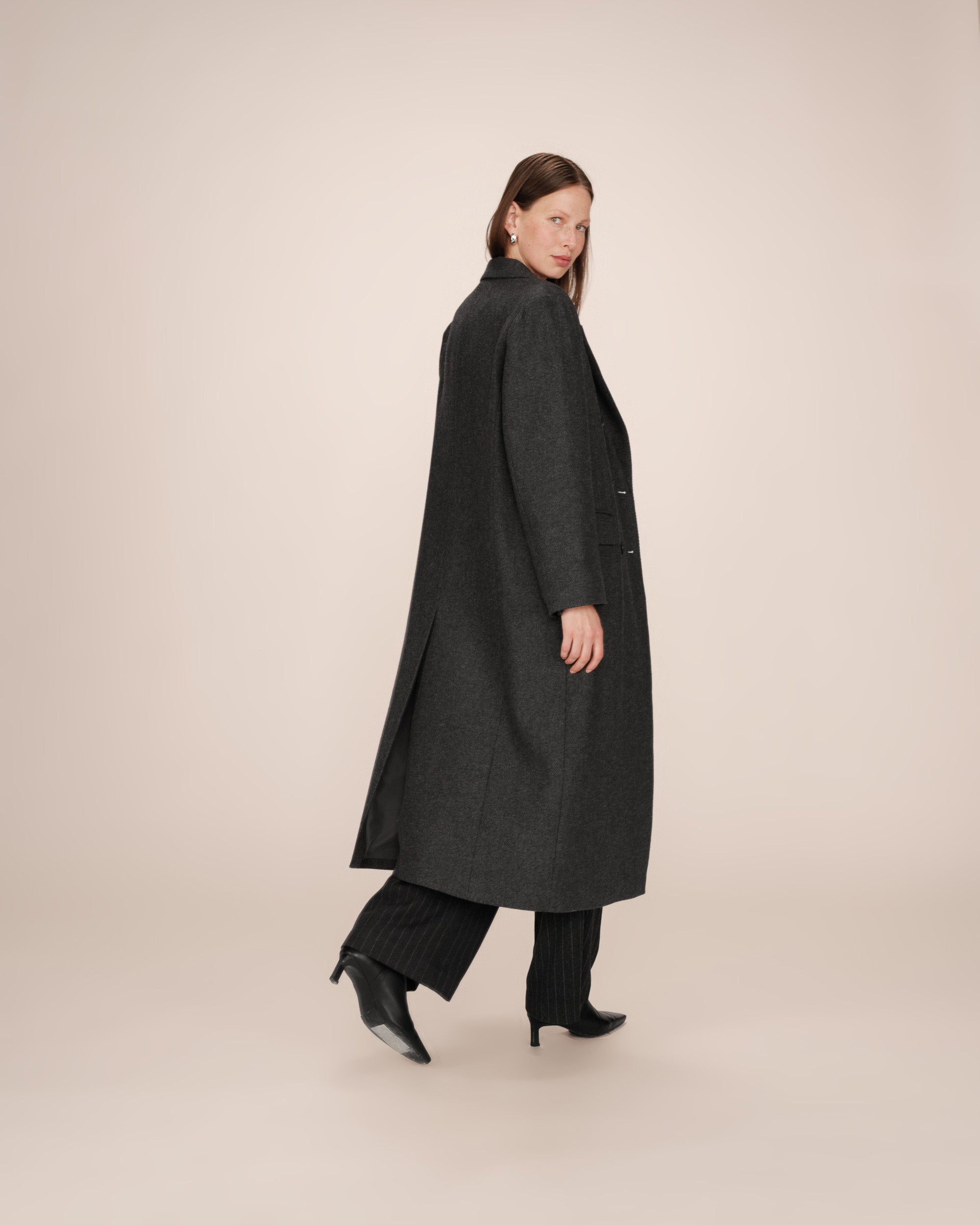 Wool coat anthracite Smith