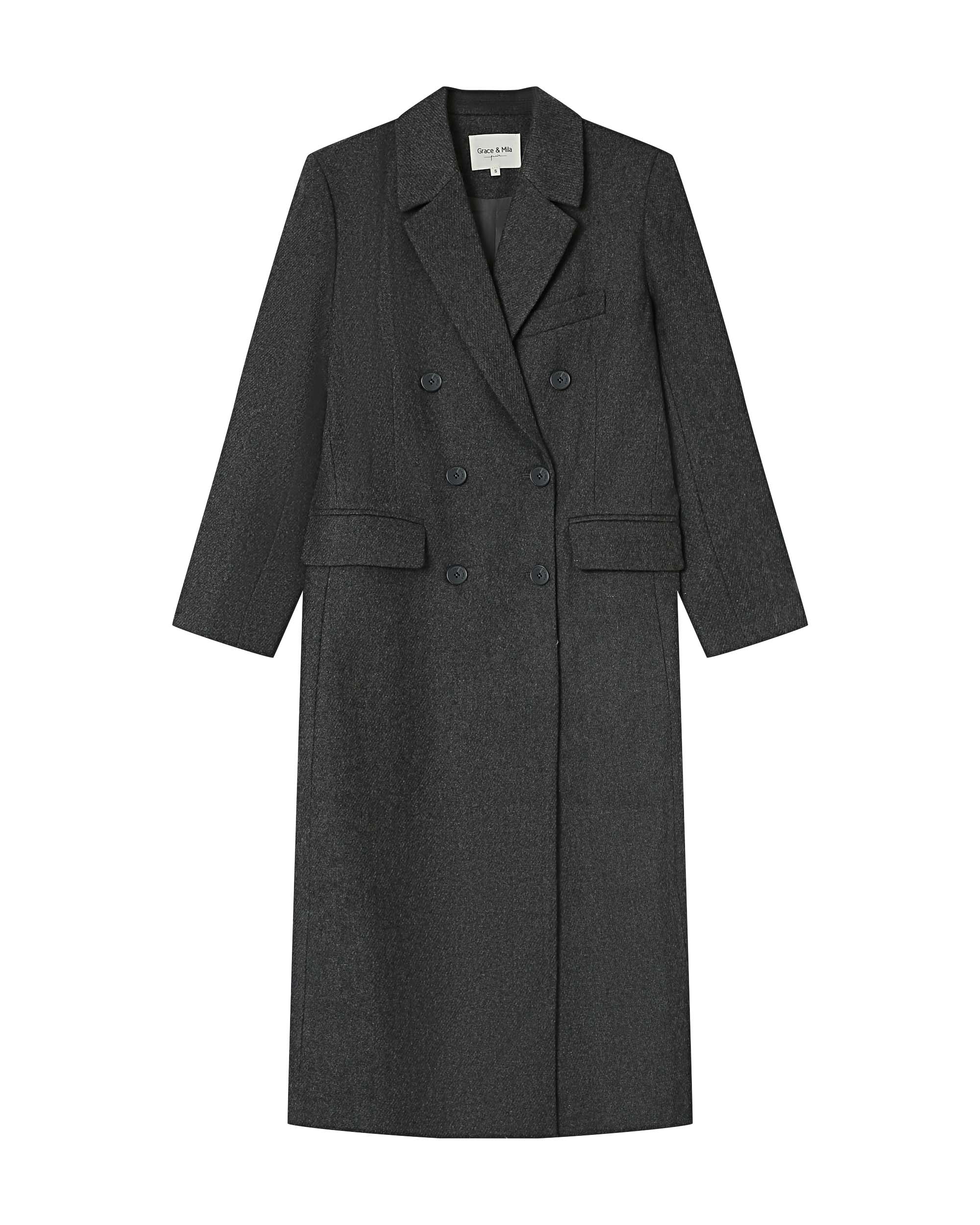 Wool coat anthracite Smith