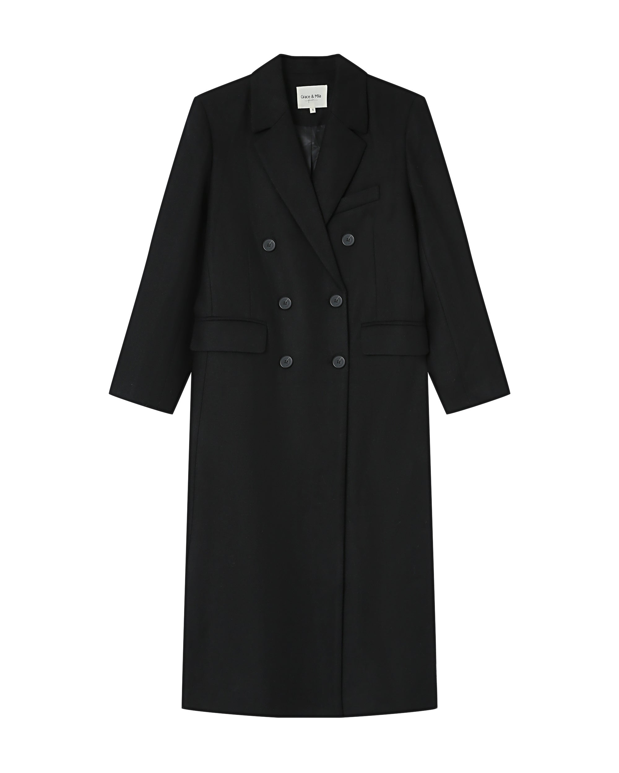 Manteau en laine noir Smith