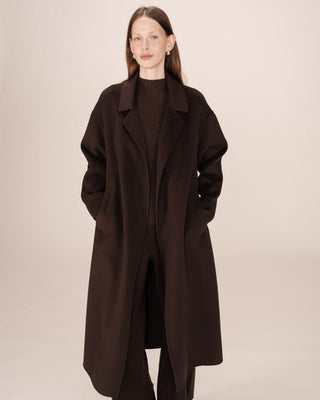 Wool coat chocolat Stone