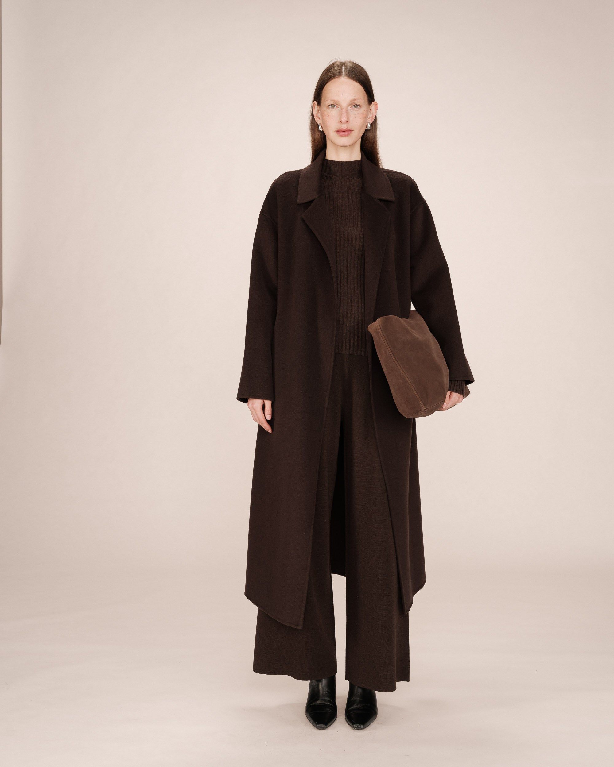 Wool coat chocolat Stone