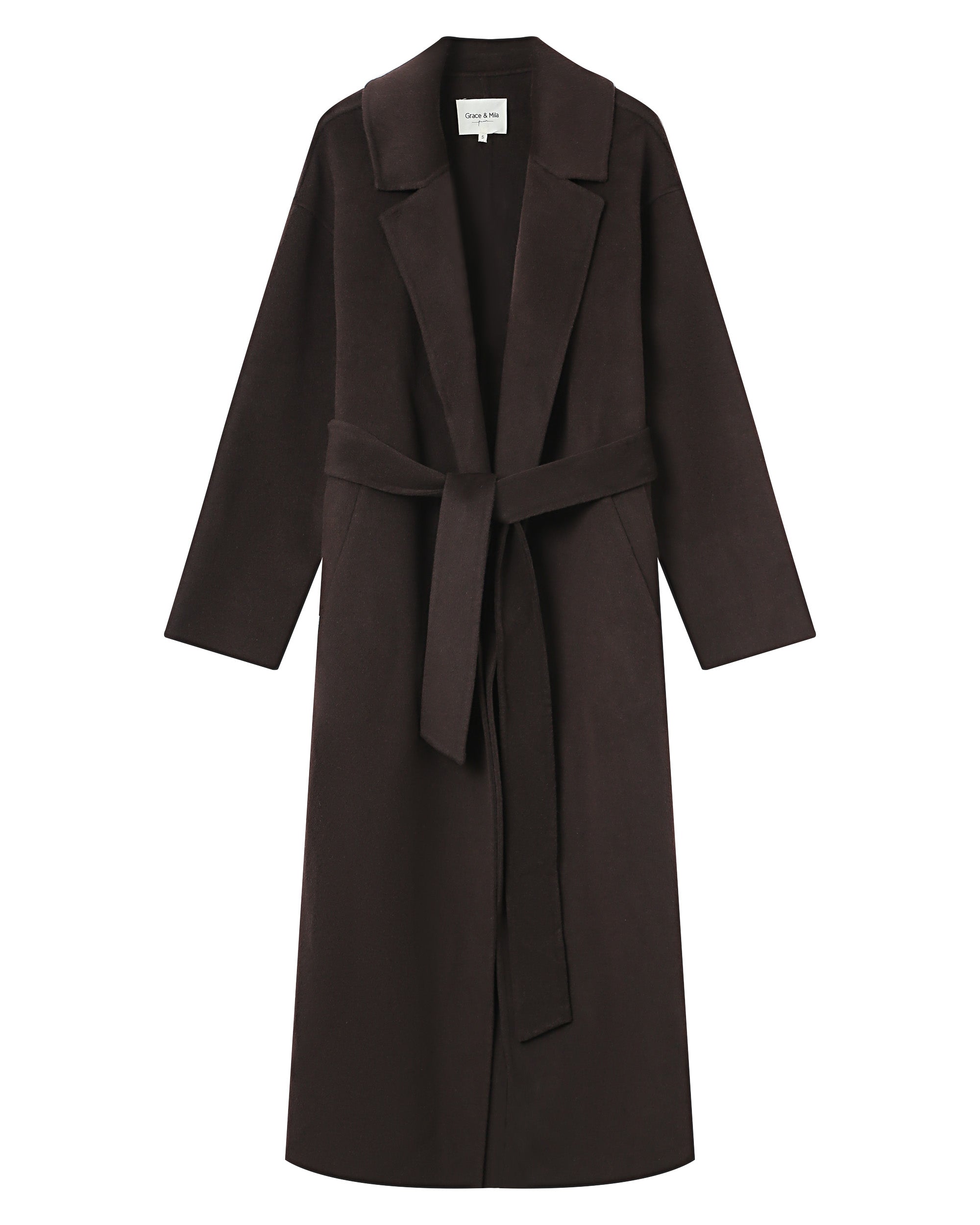 Wool coat chocolat Stone