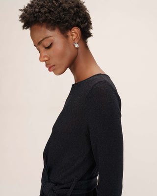 Robe courte en lurex marine Tea