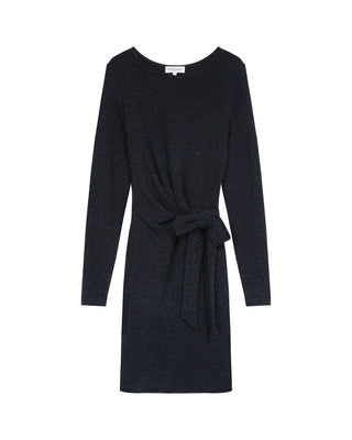 Robe courte en lurex marine Tea