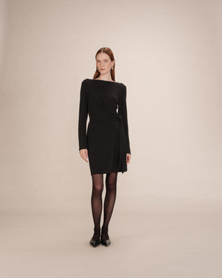 Robe courte en lurex noir Tea