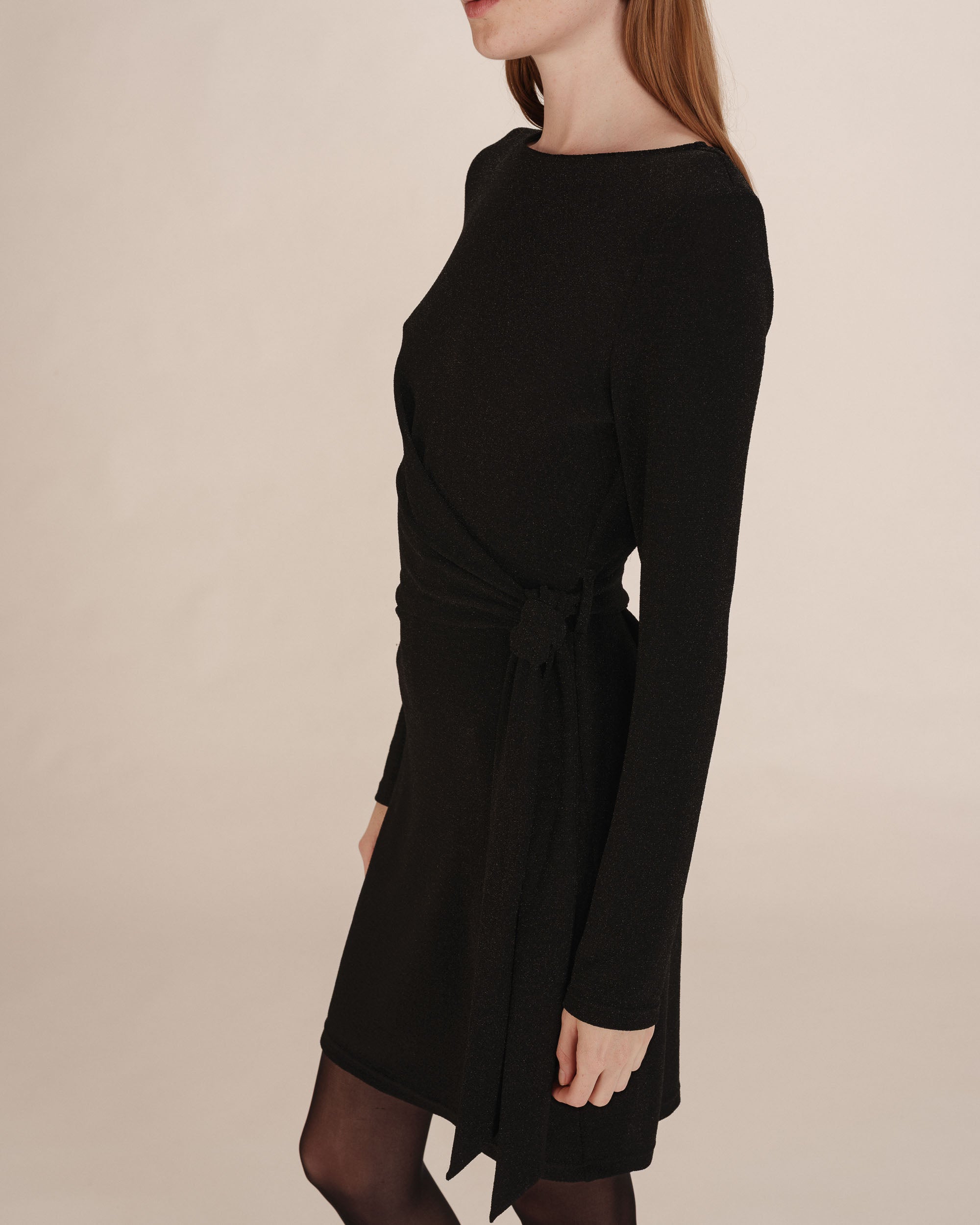 Robe courte en lurex noir Tea
