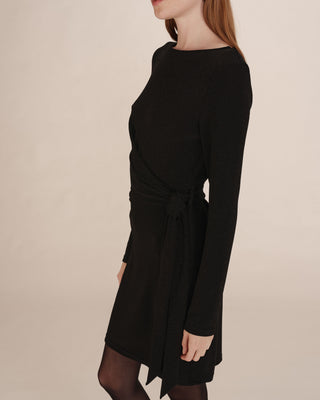 Robe courte en lurex noir Tea