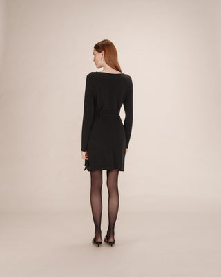 Robe courte en lurex noir Tea