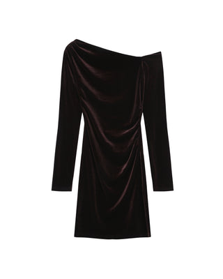 Robe courte velours chocolat Trinite