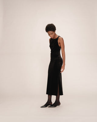 Robe longue velours noir Tivoli