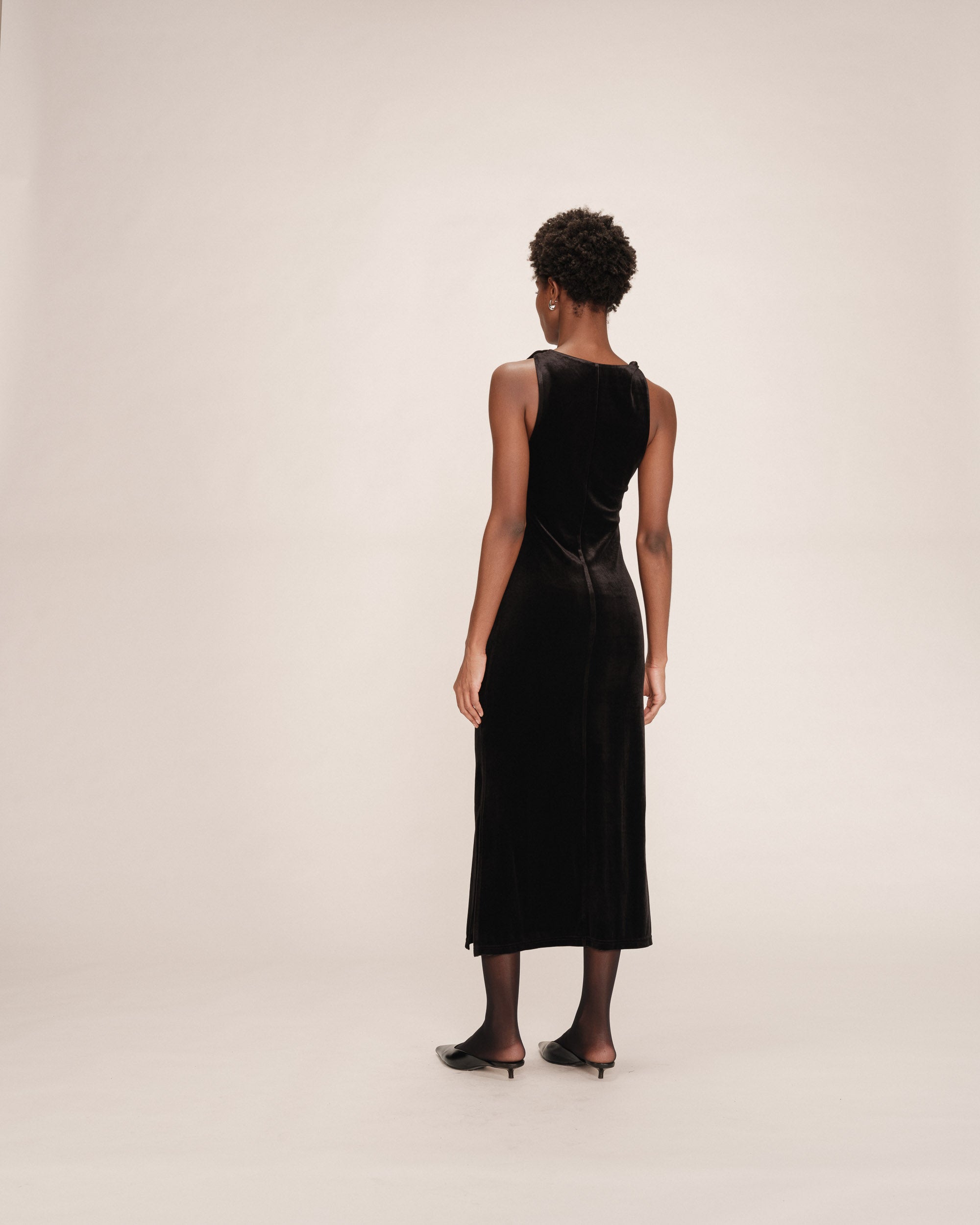 Robe longue velours noir Tivoli