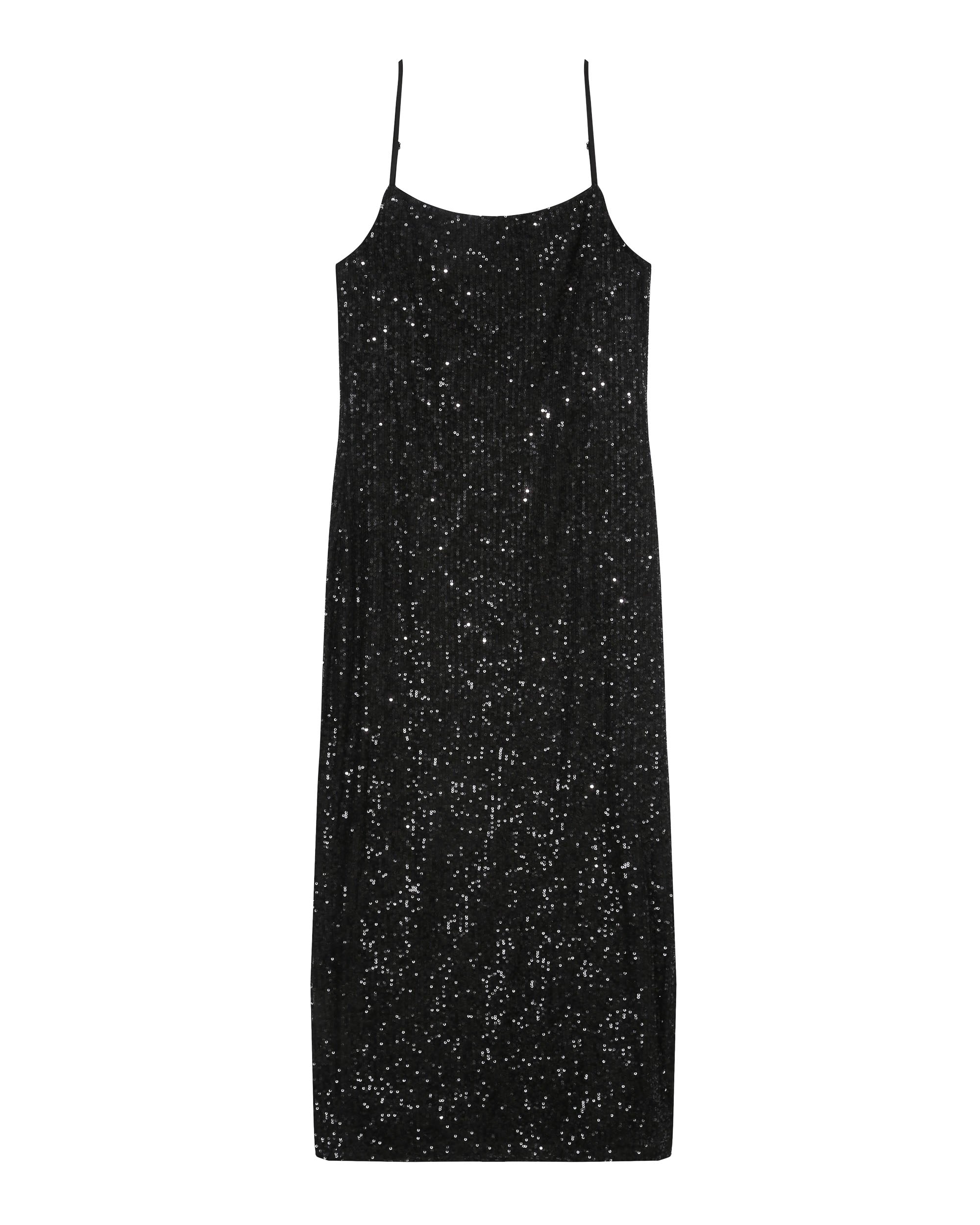 Robe longue sequins noir Tori