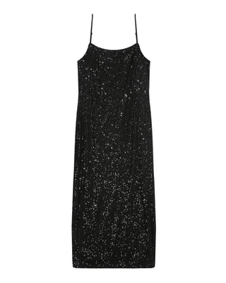 Robe longue sequins noir Tori