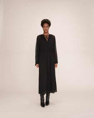 Robe longue a pois noir Thessa