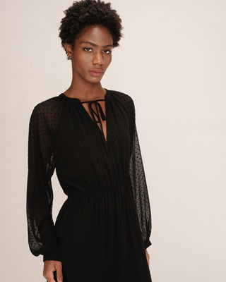 Robe longue a pois noir Thessa
