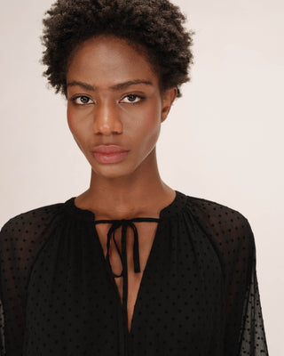 Robe longue a pois noir Thessa