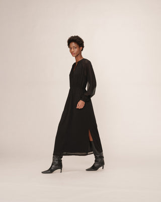 Robe longue a pois noir Thessa