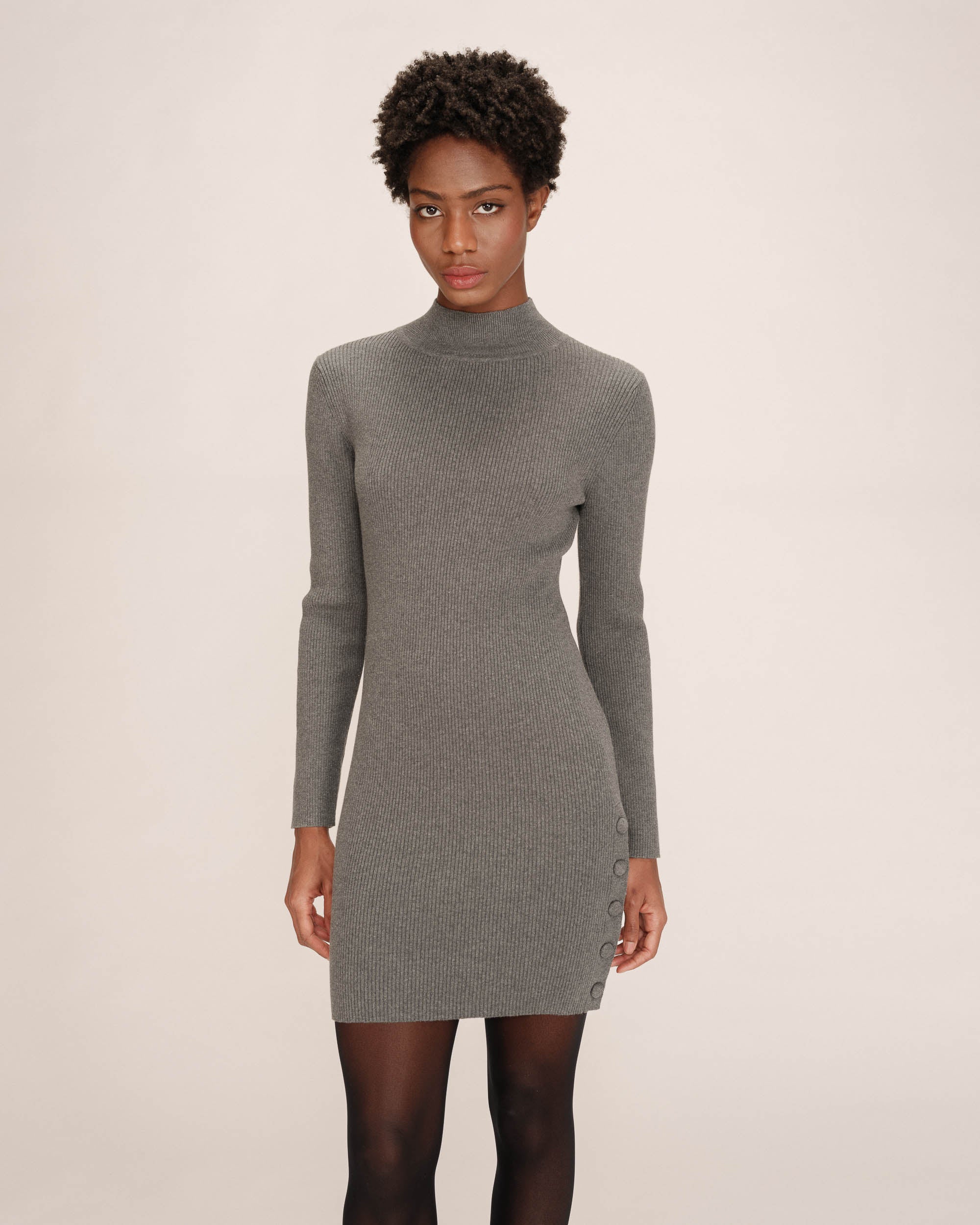 Robe courte en maille anthracite Talcy